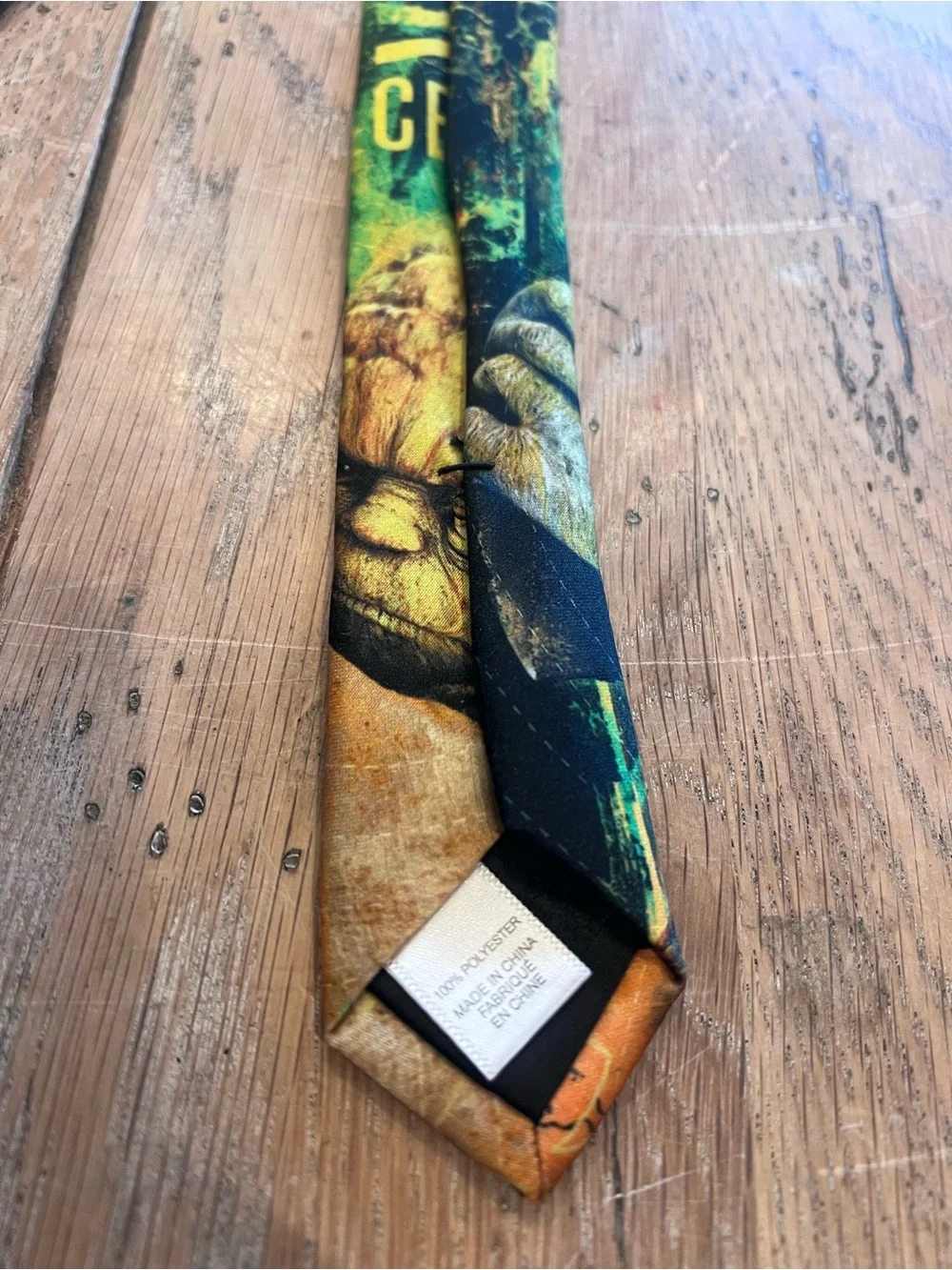 Star Wars Woven Polyester Pointed Tie Yoda Graphic Logo Accents Black
